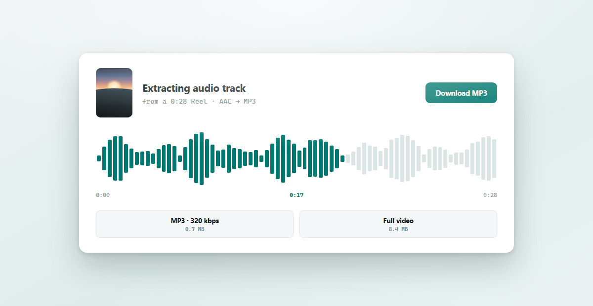 Instagram Audio Download — result panel
