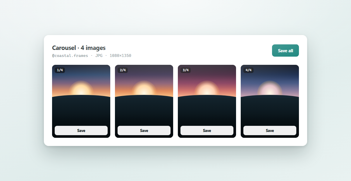 Instagram Photo Downloader — result panel